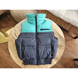 Profile Vintage Colorblock Down Filled Ski Vest Women’s Size M Pockets Aspres